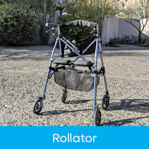 rollator for rental: portable and includes seat