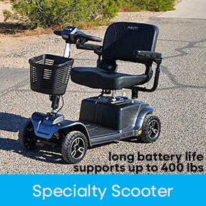 Specialty scooter for rental: portable and goes longer distances