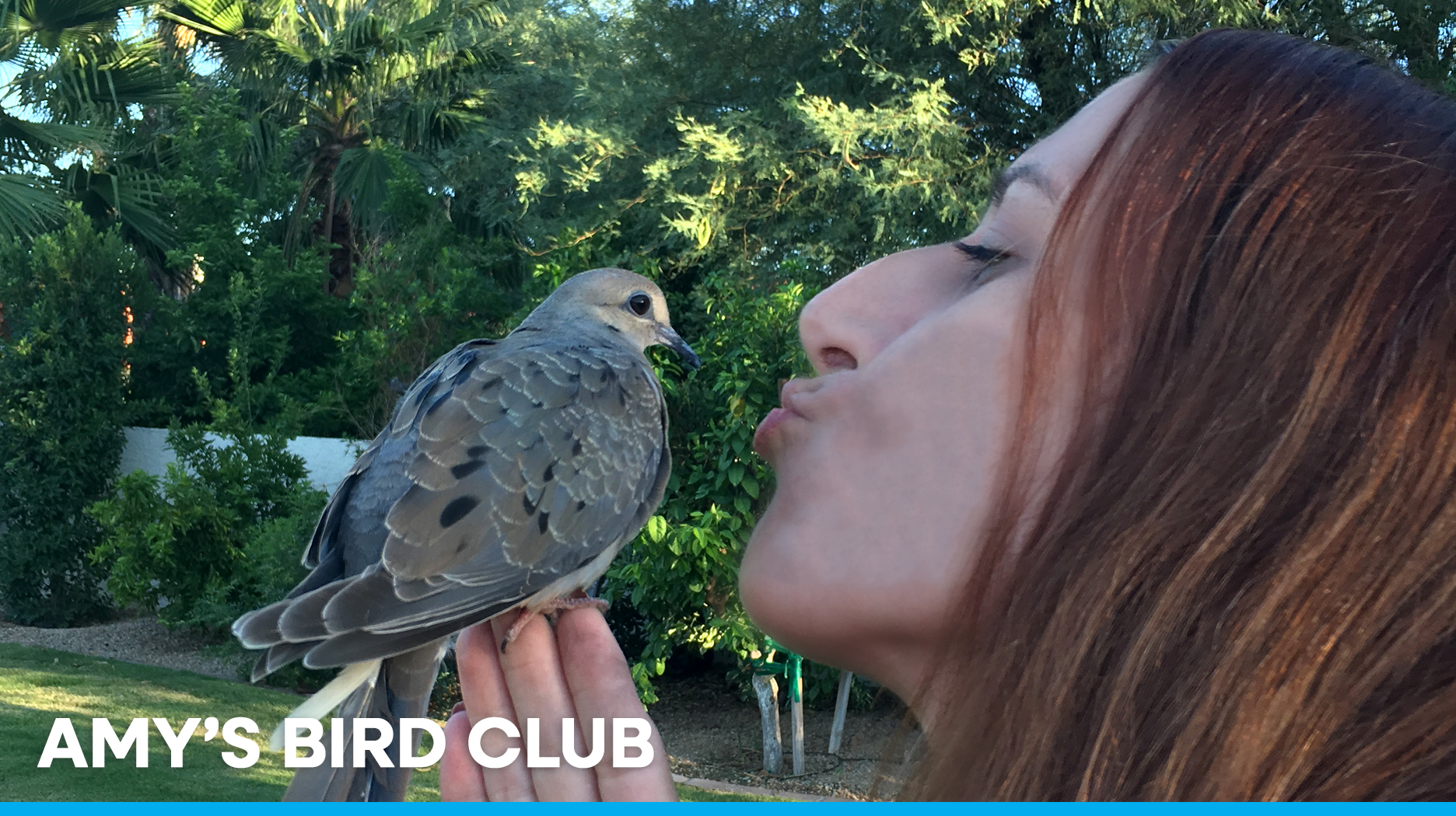 Amy's Bird Club - photo of bird on her fingertips